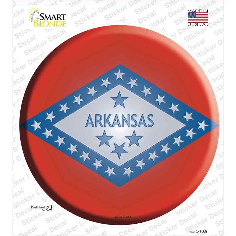 Arkansas State Flag Novelty Circle Sticker Decal