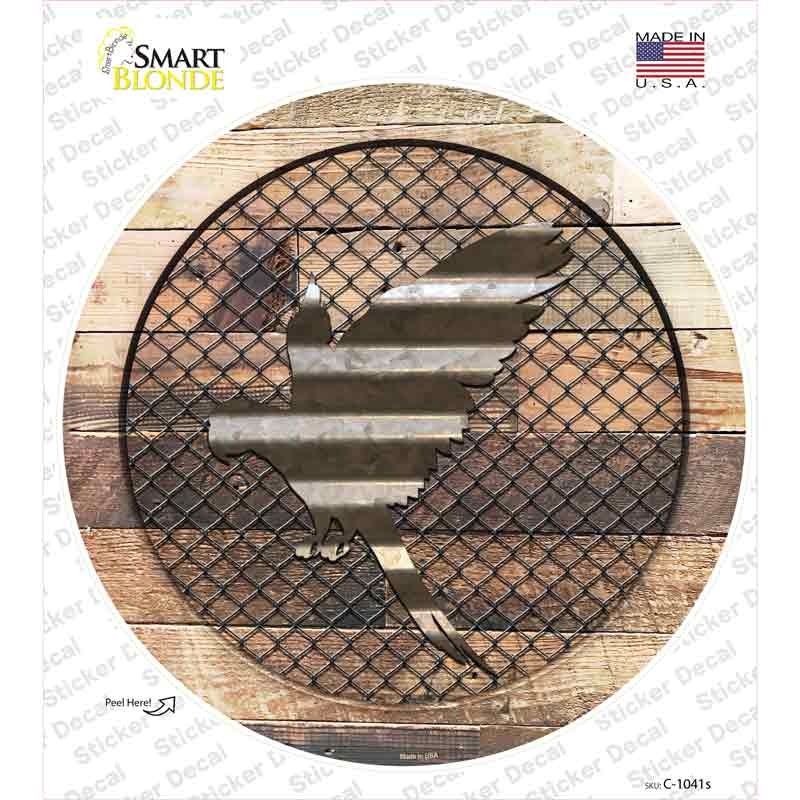 Parrot on Wood Novelty Circle Sticker Decal