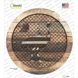 Ostrich on Wood Novelty Circle Sticker Decal