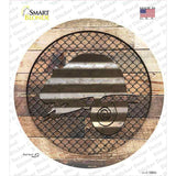 Chameleon on Wood Novelty Circle Sticker Decal