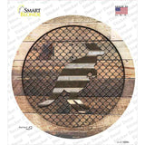 Kangaroo on Wood Novelty Circle Sticker Decal