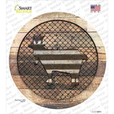 Goat on Wood Novelty Circle Sticker Decal