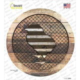 Chick on Wood Novelty Circle Sticker Decal