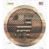 Deer on Wood Novelty Circle Sticker Decal