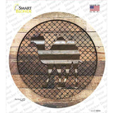 Camel on Wood Novelty Circle Sticker Decal
