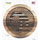 Giraffe on Wood Novelty Circle Sticker Decal