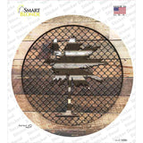 Palm Tree on Wood Novelty Circle Sticker Decal