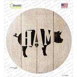 Pigs Make Ham Novelty Circle Sticker Decal