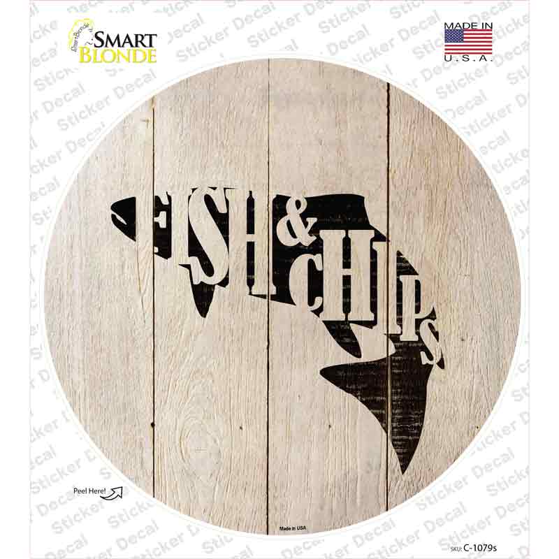 Fishes Make Fish and Chips Novelty Circle Sticker Decal
