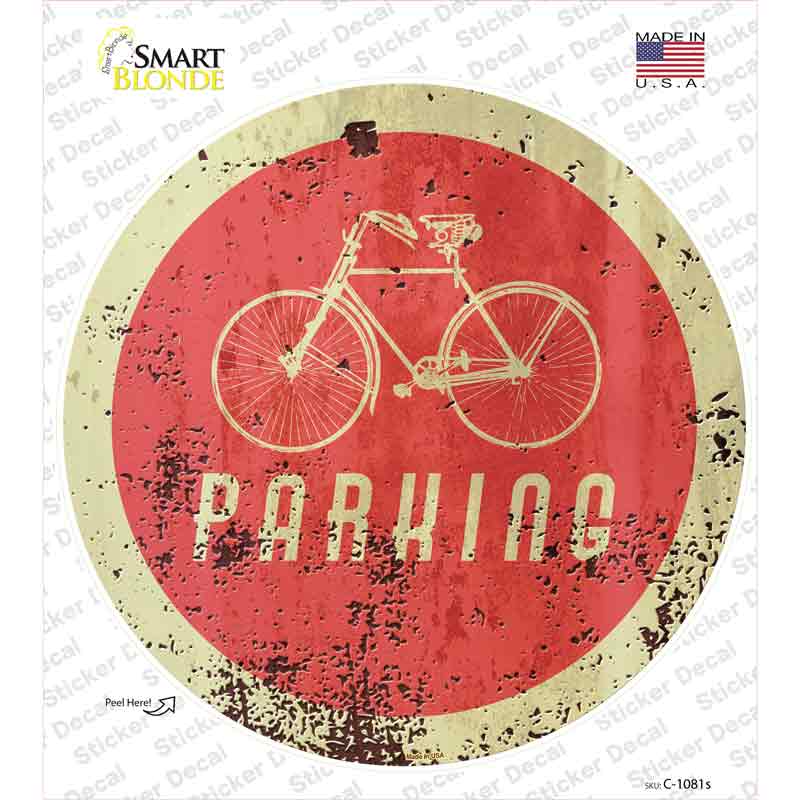 Bicycle Parking Novelty Circle Sticker Decal