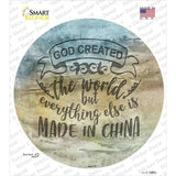 God Created the World Novelty Circle Sticker Decal