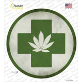 Cannabis Green Cross Novelty Circle Sticker Decal