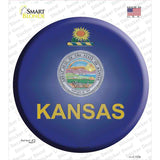 Kansas State Flag Novelty Circle Sticker Decal