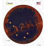 Alaska Rusty Stamped Novelty Circle Sticker Decal