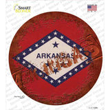 Arkansas Rusty Stamped Novelty Circle Sticker Decal