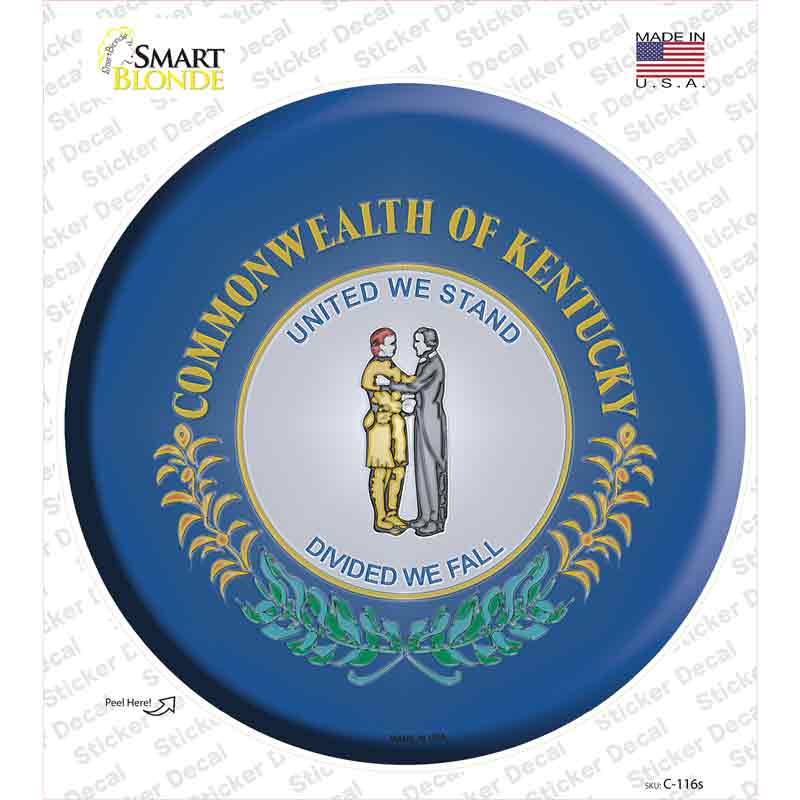 Kentucky State Flag Novelty Circle Sticker Decal