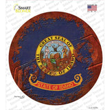 Idaho Rusty Stamped Novelty Circle Sticker Decal