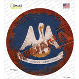 Louisiana Rusty Stamped Novelty Circle Sticker Decal