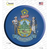 Maine State Flag Novelty Circle Sticker Decal