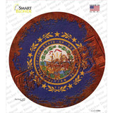 New Hampshire Rusty Stamped Novelty Circle Sticker Decal