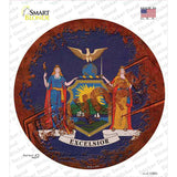 New York Rusty Stamped Novelty Circle Sticker Decal