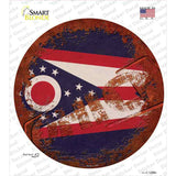 Ohio Rusty Stamped Novelty Circle Sticker Decal