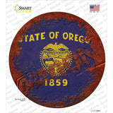 Oregon Rusty Stamped Novelty Circle Sticker Decal