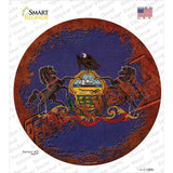 Pennsylvania Rusty Stamped Novelty Circle Sticker Decal