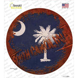 South Carolina Rusty Stamped Novelty Circle Sticker Decal
