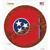 Tennessee Rusty Stamped Novelty Circle Sticker Decal