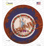 Virginia Rusty Stamped Novelty Circle Sticker Decal