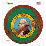 Washington Rusty Stamped Novelty Circle Sticker Decal
