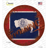 Wyoming Rusty Stamped Novelty Circle Sticker Decal