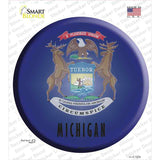 Michigan State Flag Novelty Circle Sticker Decal