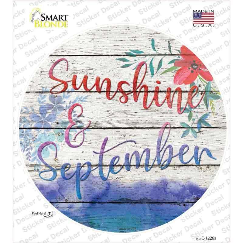 Sunshine And September Novelty Circle Sticker Decal