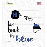 Hawaii Back The Blue Novelty Circle Sticker Decal