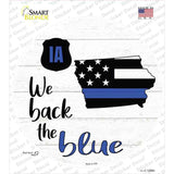 Iowa Back The Blue Novelty Circle Sticker Decal