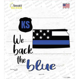 Kansas Back The Blue Novelty Circle Sticker Decal