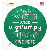 Wicked Witch and Grumpy Toad Novelty Circle Sticker Decal