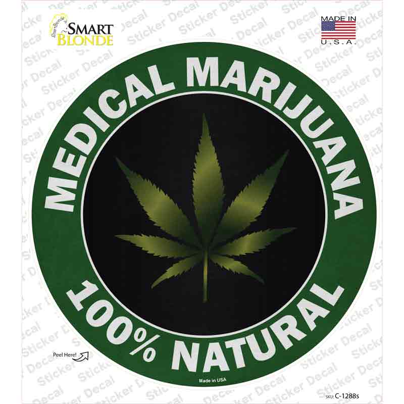 Medical Marijuana Novelty Circle Sticker Decal