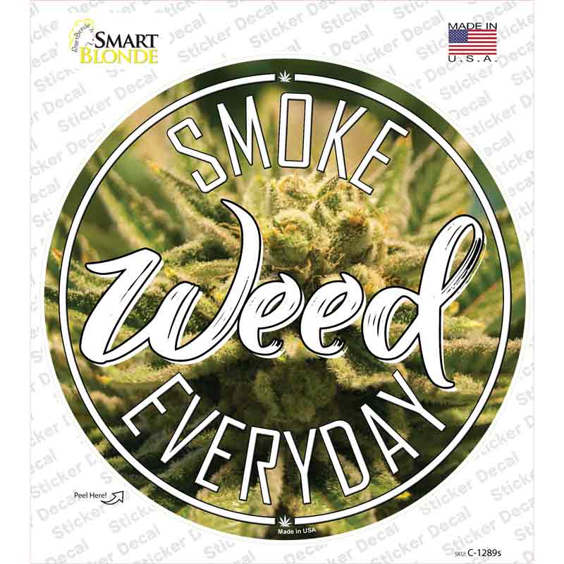 Smoke Weed Everyday Novelty Circle Sticker Decal