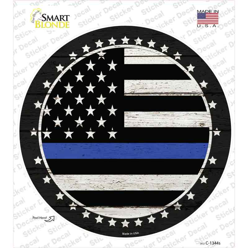 Blue Line Novelty Circle Sticker Decal