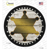 Sheriff Star Novelty Circle Sticker Decal