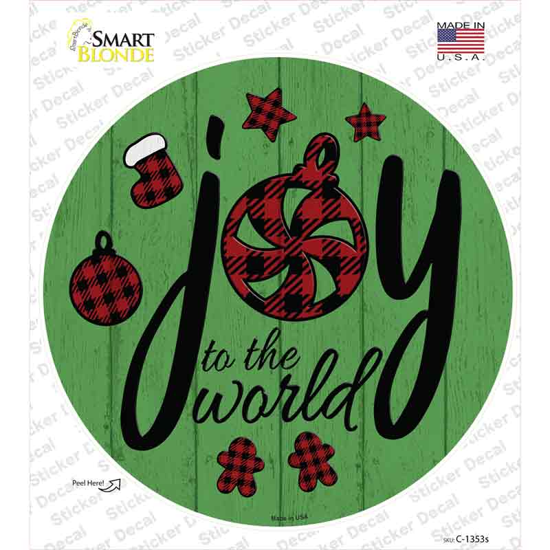 Joy To The World Novelty Circle Sticker Decal