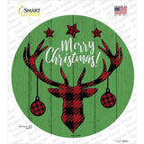 Merry Christmas Reindeer Novelty Circle Sticker Decal