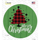 Merry Christmas With Tree Novelty Circle Sticker Decal