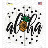Aloha Pineapple Novelty Circle Sticker Decal
