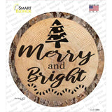 Merry and Bright Novelty Circle Sticker Decal