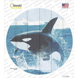 Whale Out of Water Novelty Circle Sticker Decal