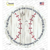 Love and Baseball Novelty Circle Sticker Decal